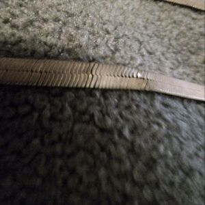 14k white gold herringbone necklace